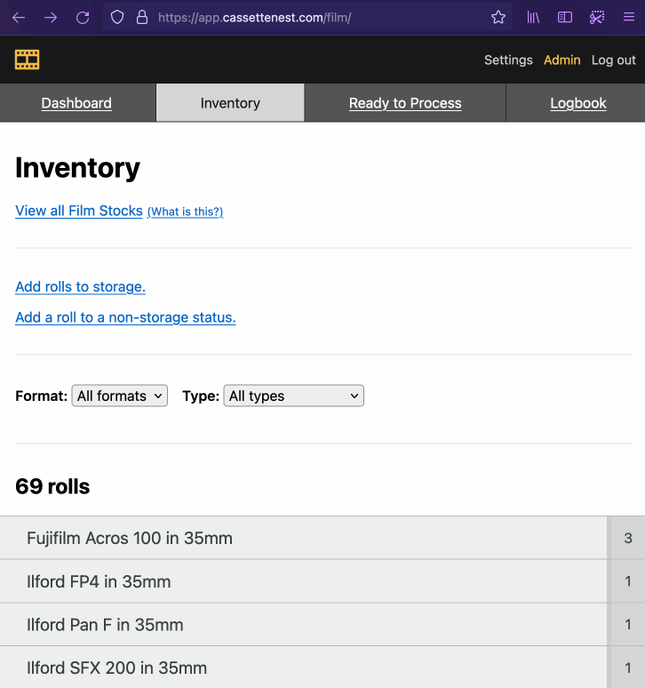 Selecting options from a dropdown and seeing a list of film inventory change immediately without a page refresh. Clicking the browser back and forward button adjusts the content to match your history as you would expect.